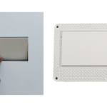 Maniglia Incasso Rettangolare Porta Scorrevole/Battente Atomo nottolino chiusura a Toppa mm.122x113 da Verniciare | Saletta